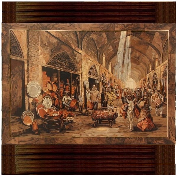 تابلو معرق کاری طرح 154-11-2 | هنر معرق کاری در ایران | صنایع دستی ایران