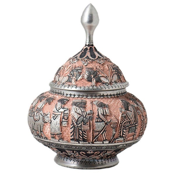 Gray Ghalamzani Sugar Bowl | handmade Sugar Bowl design | Iranian Ghalamzani | Persian crafts