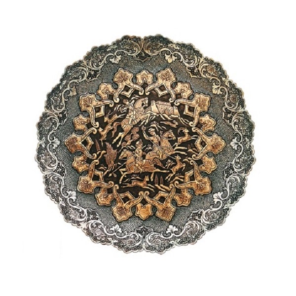 Gray Ghalamzani Plate | handmade Plate design | Iranian Ghalamzani | Persian crafts