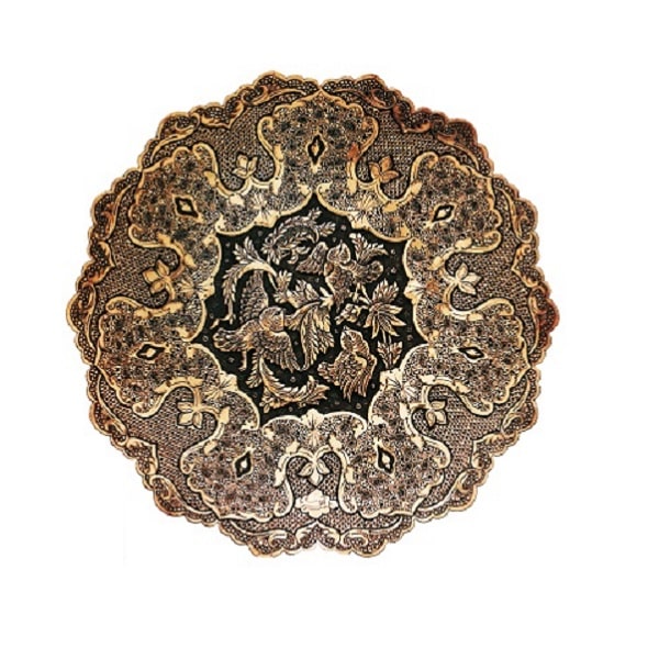 Red Ghalamzani Plate | handmade Plate design | Iranian Ghalamzani | Persian crafts