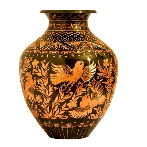 Red Ghalamzani Vase | handmade Vase design | Iranian Ghalamzani | Persian crafts