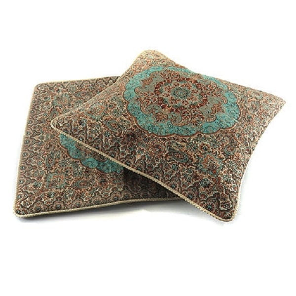 Green Termeh Pillow Cover | handmade Pillow Cover design | Iranian Termeh | Persian crafts