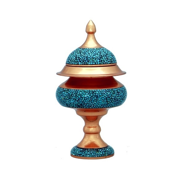 Turquoise Pedestal Dish Code50-2-2