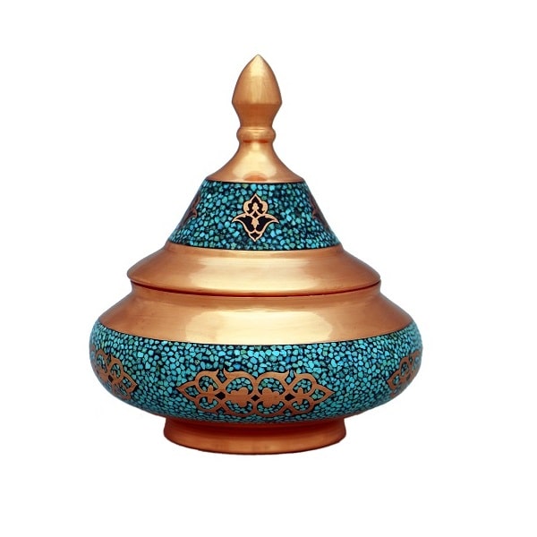 Blue Turquoise Sugar Bowl | Iranian Sugar Bowl | traditional handmade Sugar Bowl | Persian handprinted