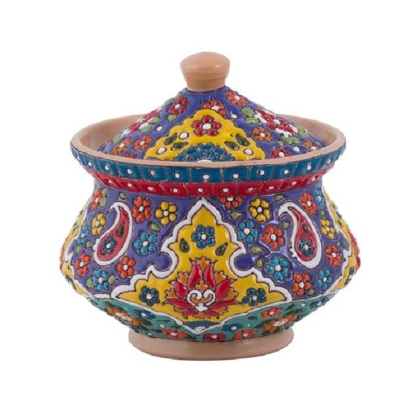 Iranian Pottery Sugar Bowl Code65-4-2