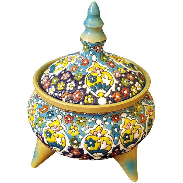 Iranian Pottery Sugar Bowl Code65-4-0