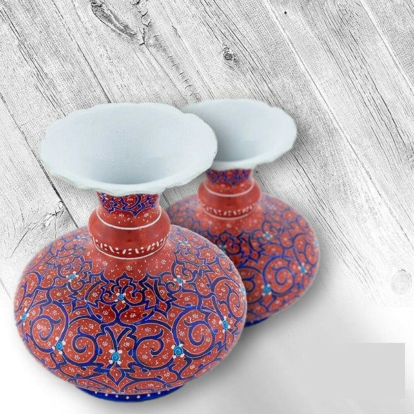 Red Minakari Vase | handmade Vase design | Iranian Minakari | Persian crafts
