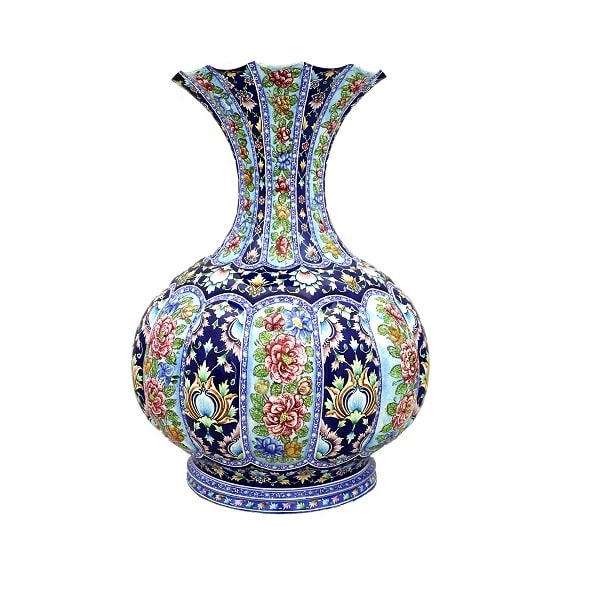 Blue Minakari Vase | handmade Vase design | Iranian Minakari | Persian crafts