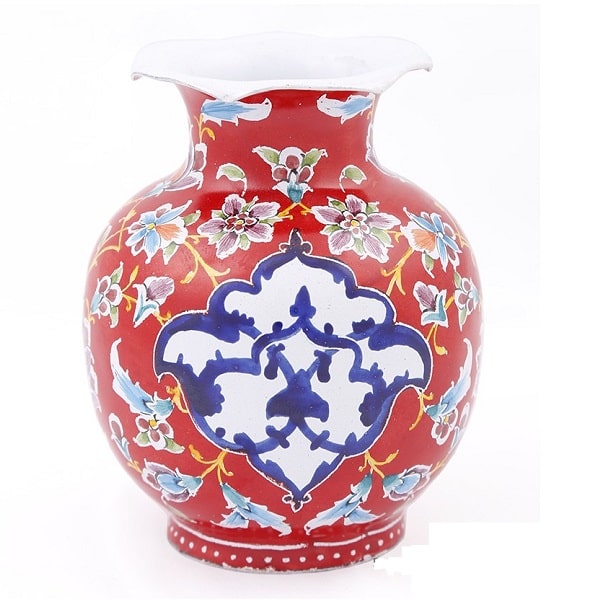 Red Minakari Vase | handmade Vase design | Iranian Minakari | Persian crafts