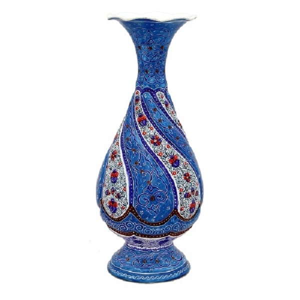 Isfahan Minakari Vase | Persian Enameling Art Code73-2-2