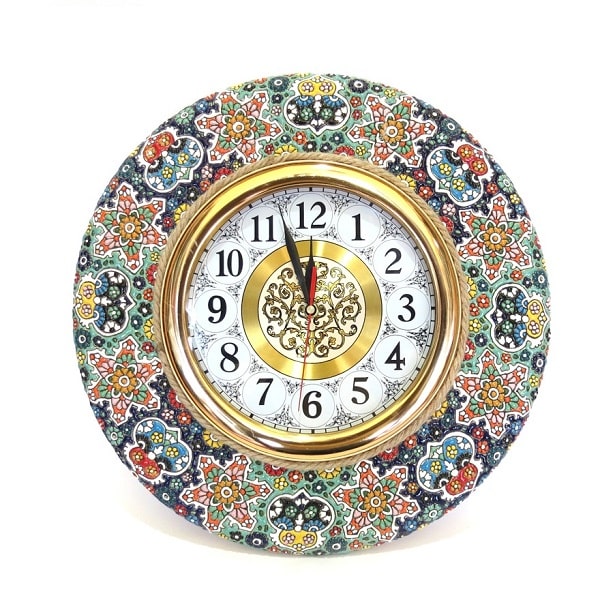 Meybod Lalejin Kalporgan Pottery | Persian Pottery Wall Clock Code76-5-0