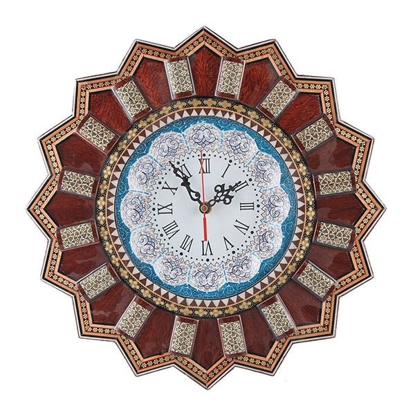 Blue Minakari Wall Clock | handmade Wall Clock design | Iranian Minakari | Persian crafts