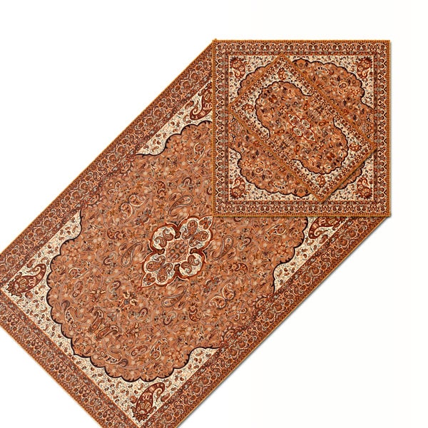 Orange Termeh Prayer Mat | handmade Prayer Mat design | Iranian Termeh | Persian crafts