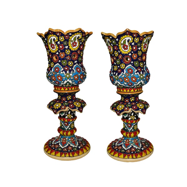 Meybod Lalejin Kalporgan Pottery | Persian Pottery Candle Holder Code83-2-0
