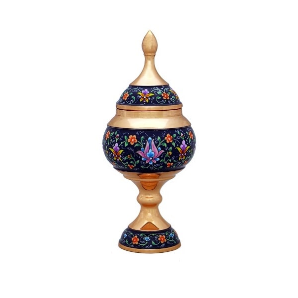 Persian Painted Copper | Persian Pedestal Dish Code95-2-0