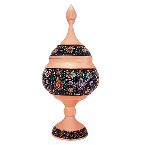 Persian Painted Copper | Persian Pedestal Dish Code95-7-0