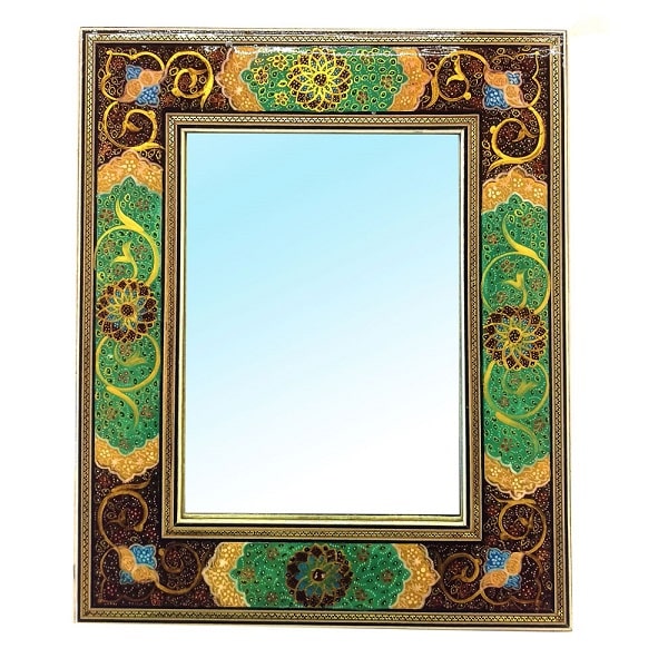 Green Khatam kari Frame | Iranian Frame | traditional handmade Frame | Persian handprinted