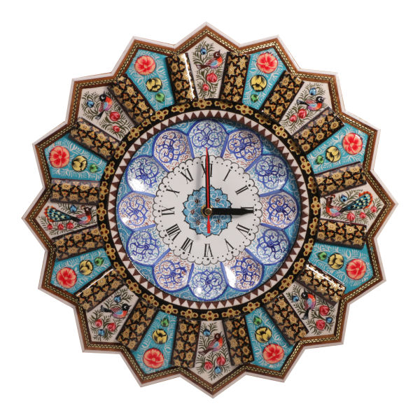 Isfahan Shiraz Persian Wall Clock Marquetry Code298-2-0