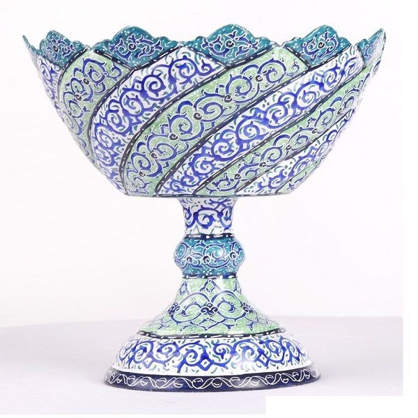 Blue Minakari Compote | handmade Compote design | Iranian Minakari | Persian crafts