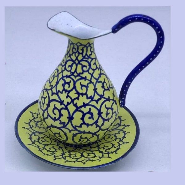 Green Minakari Jug | handmade Jug design | Iranian Minakari | Persian crafts