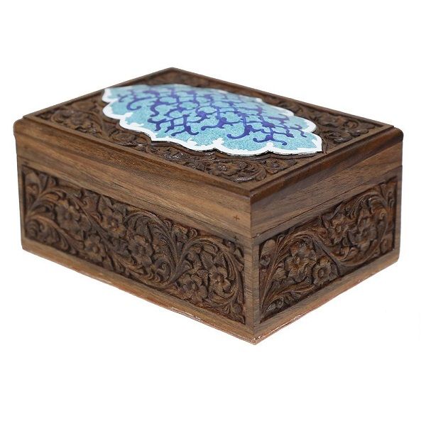Blue Minakari Box | handmade Box design | Iranian Minakari | Persian crafts