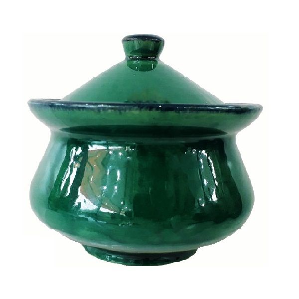 Green Pottery Sugar Bowl | handmade Sugar Bowl design | Iranian Pottery | Persian crafts