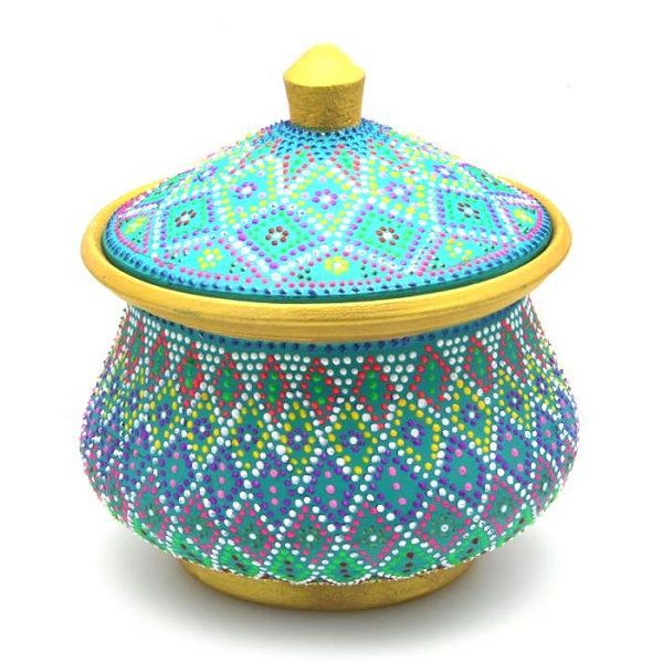 Iranian Pottery Sugar Bowl Code429-2-0