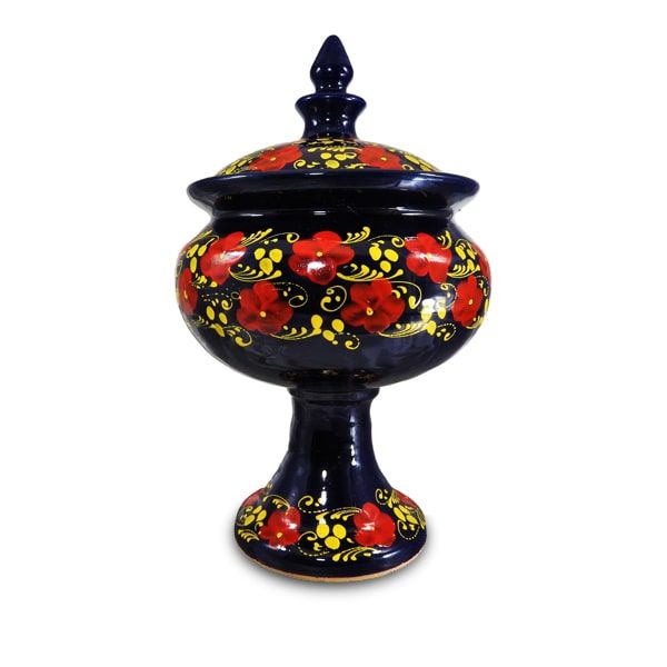 Red Pottery Pedestal Dish | handmade Pedestal Dish design | Iranian Pottery | Persian crafts
