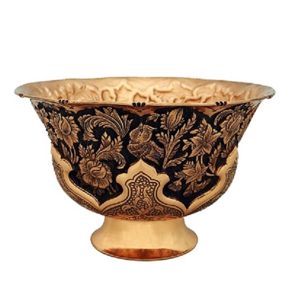 Red Ghalamzani Bowl | handmade Bowl design | Iranian Ghalamzani | Persian crafts