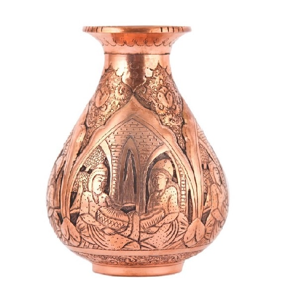 Isfahan Ghalamzani | Iranian Metal Engraving Ghalamzani Vase Code471-10-2