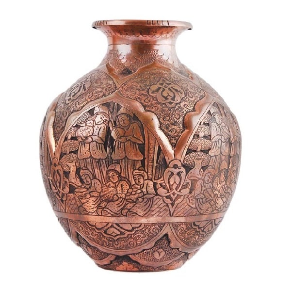 Isfahan Ghalamzani | Iranian Metal Engraving Ghalamzani Vase Code471-10-0