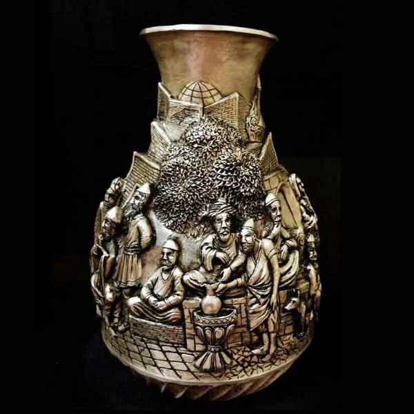 Isfahan Ghalamzani | Persian Metal Engraving Ghalamzani Vase Code471-9-0