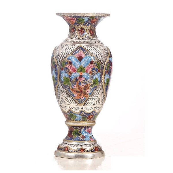 Blue Ghalamzani Vase | handmade Vase design | Iranian Ghalamzani | Persian crafts