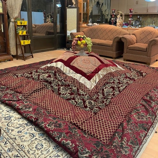 Red Termeh Quilt | handmade Quilt design | Iranian Termeh | Persian crafts