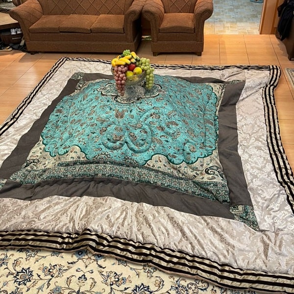 Blue Termeh Quilt | handmade Quilt design | Iranian Termeh | Persian crafts