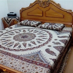 Iranian Rug Calico bed cover | Iranian Fabric print | Ghalamkari Bedspread Persian bedding