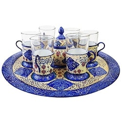Iranian Minakari Tea Set